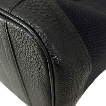 Hermes Garden Party Pocket Vertical Tote Bag White and Black