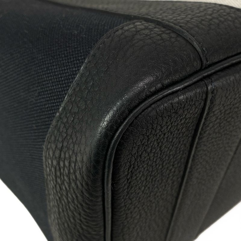 Hermes Garden Party Pocket Vertical Tote Bag White and Black