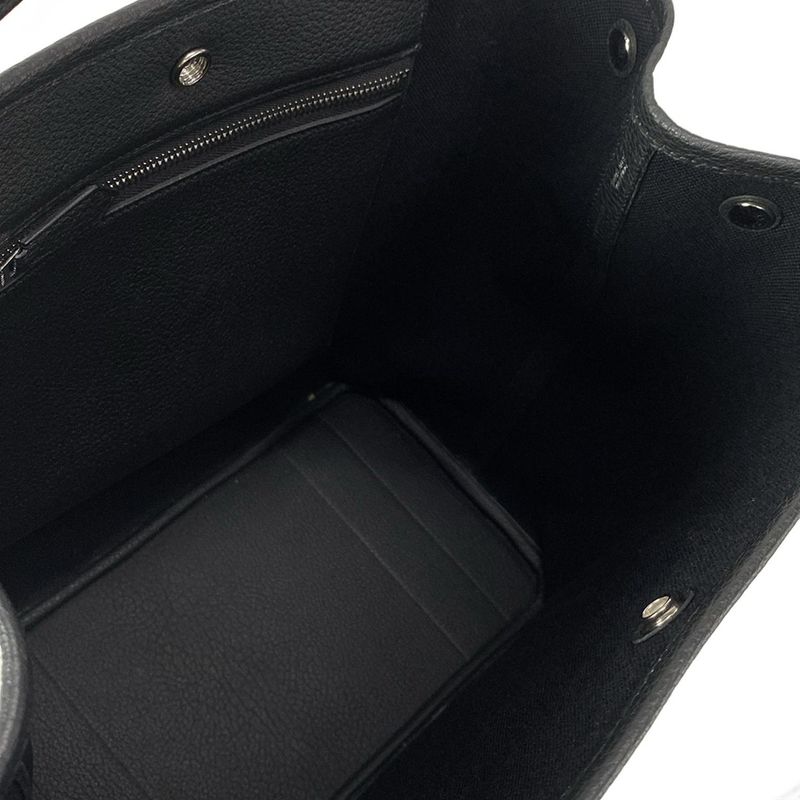 Hermes Garden Party Pocket Vertical Tote Bag White and Black