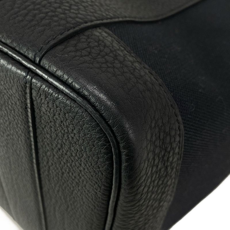 Hermes Garden Party Pocket Vertical Tote Bag White and Black