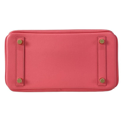 Hermes Handbag Excellent Condition Birkin 25 Rose Azalea Gold Hardware