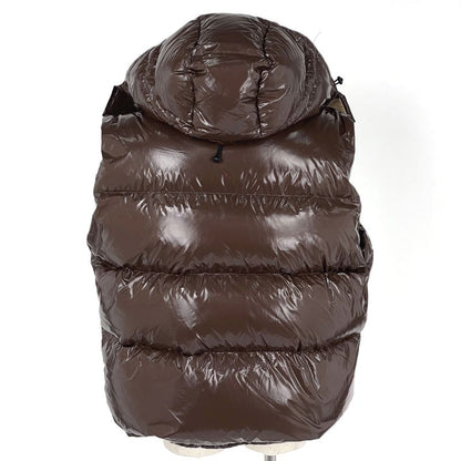 Gucci Sherry Line Down Vest Hooded Outerwear Down Vest Brown Beige Men's