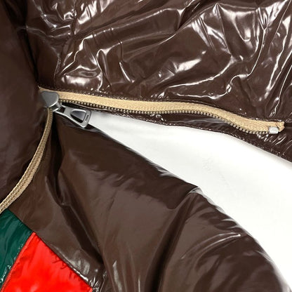 Gucci Sherry Line Down Vest Hooded Outerwear Down Vest Brown Beige Men's