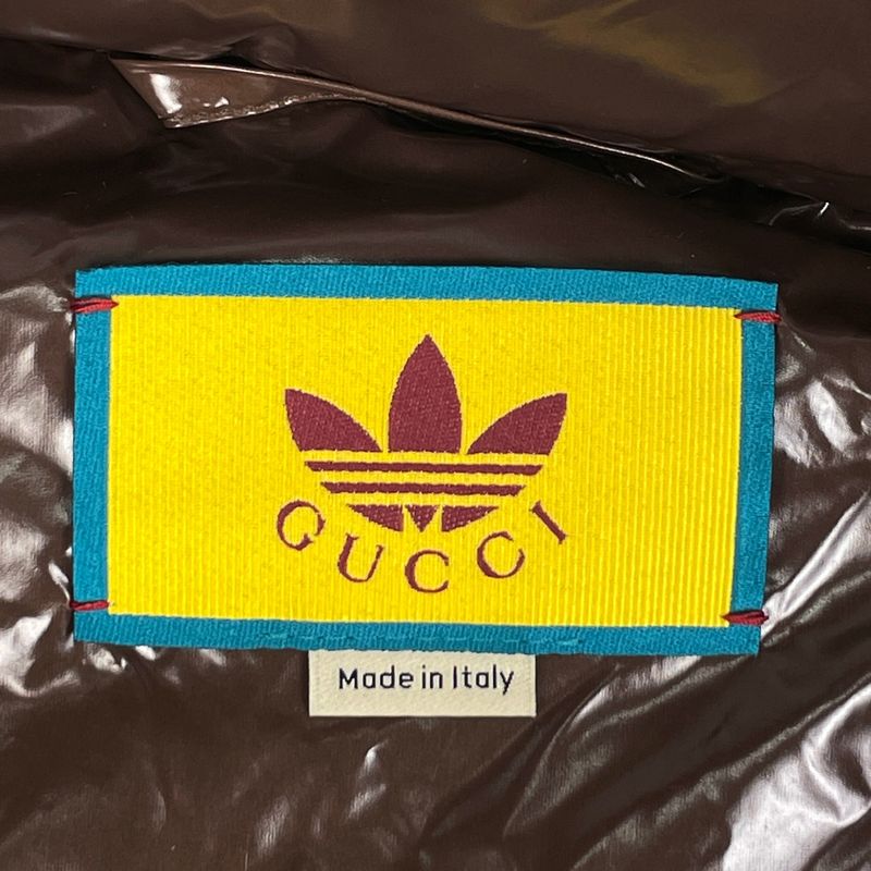 Gucci Sherry Line Down Vest Hooded Outerwear Down Vest Brown Beige Men's