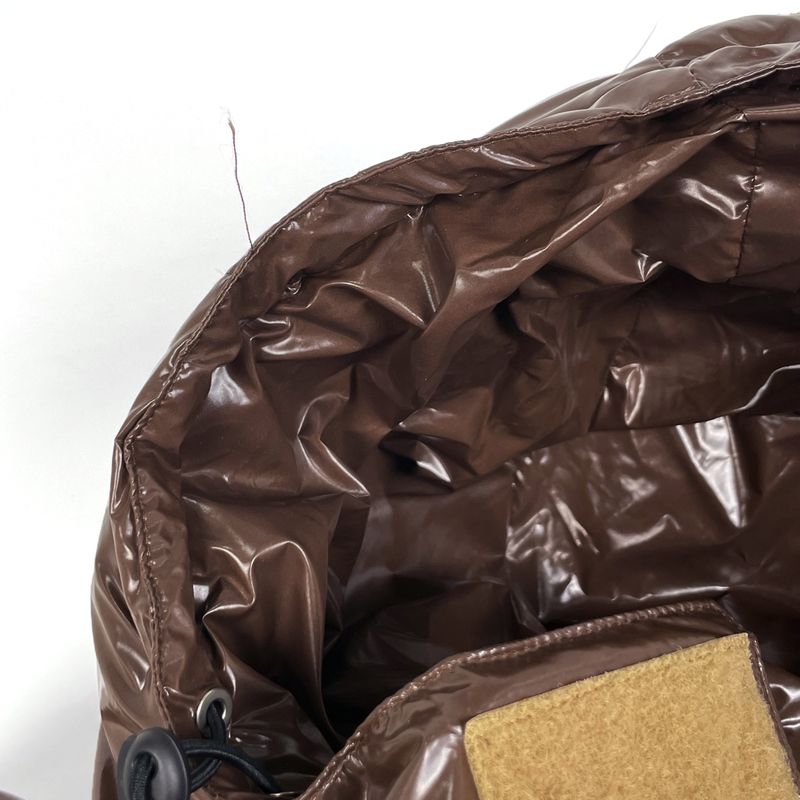 Gucci Sherry Line Down Vest Hooded Outerwear Down Vest Brown Beige Men's