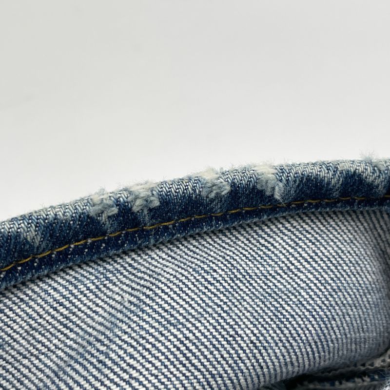 Saint Laurent Logo Button Denim Pants Damaged Skinny Jeans Bottoms Pants Cotton