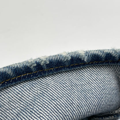 Saint Laurent Logo Button Denim Pants Damaged Skinny Jeans Bottoms Pants Cotton