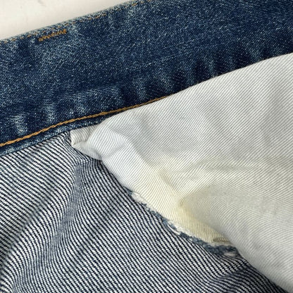 Saint Laurent Logo Button Denim Pants Damaged Skinny Jeans Bottoms Pants Cotton