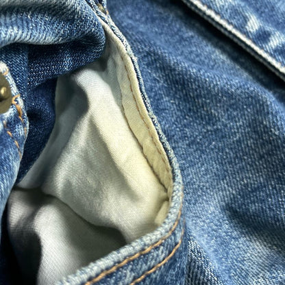 Saint Laurent Logo Button Denim Pants Damaged Skinny Jeans Bottoms Pants Cotton