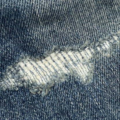 Saint Laurent Logo Button Denim Pants Damaged Skinny Jeans Bottoms Pants Cotton