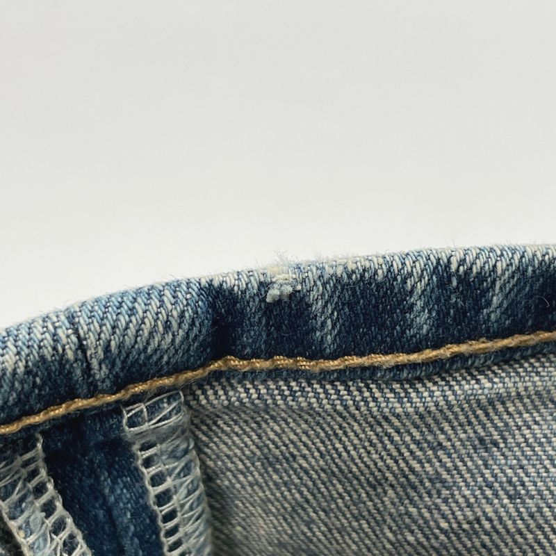 Saint Laurent Logo Button Denim Pants Crash Damage Skinny Jeans Bottoms Pants