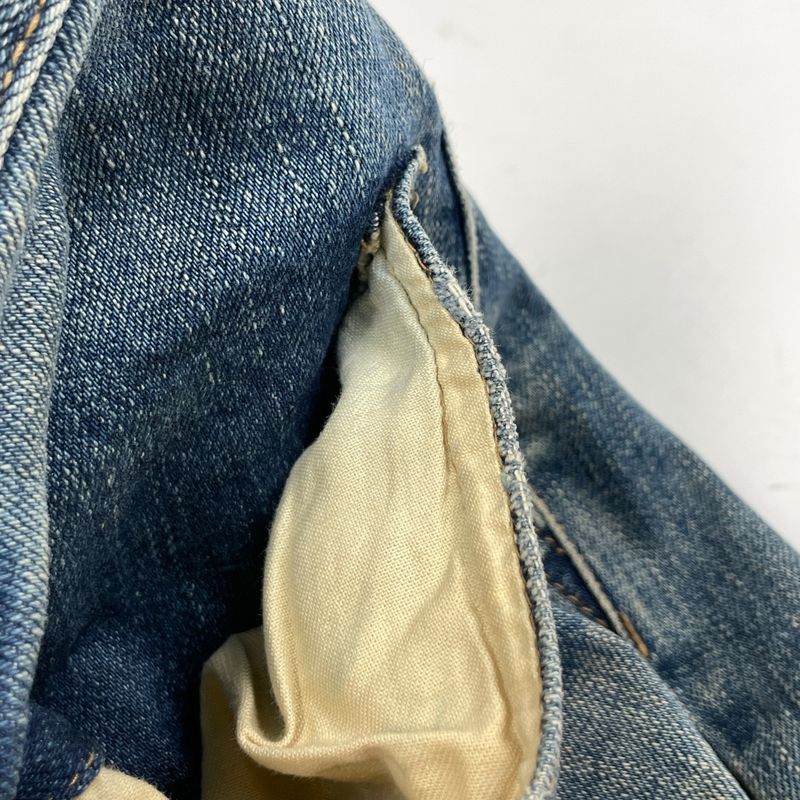 Saint Laurent Logo Button Denim Pants Crash Damage Skinny Jeans Bottoms Pants