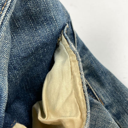 Saint Laurent Logo Button Denim Pants Crash Damage Skinny Jeans Bottoms Pants