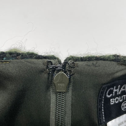 Chanel Tweed Setup Coco Mark Button No Collar 98a with Scarf Setup Skirt Suit