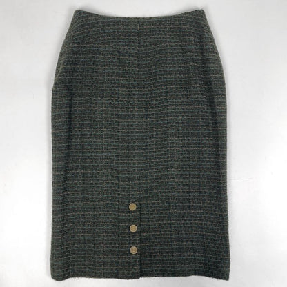 Chanel Tweed Setup Coco Mark Button No Collar 98a with Scarf Setup Skirt Suit