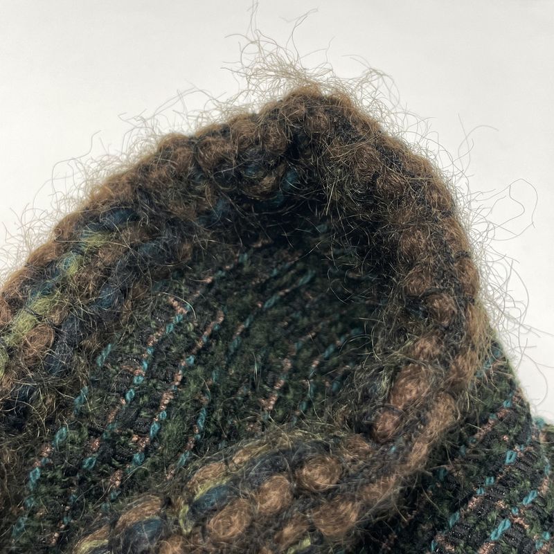 Chanel Tweed Setup Coco Mark Button No Collar 98a with Scarf Setup Skirt Suit