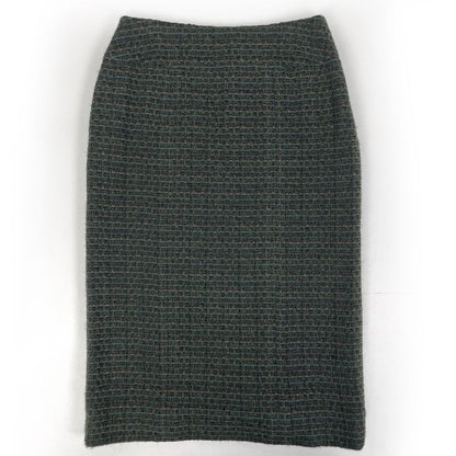 Chanel Tweed Setup Coco Mark Button No Collar 98a with Scarf Setup Skirt Suit