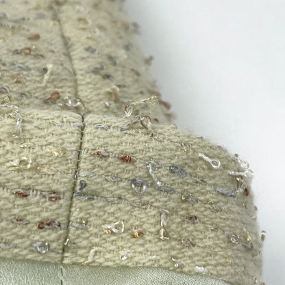 Chanel Coco Mark Button Setup Ruffle 99a Setup Skirt Suit Light Green Ladies