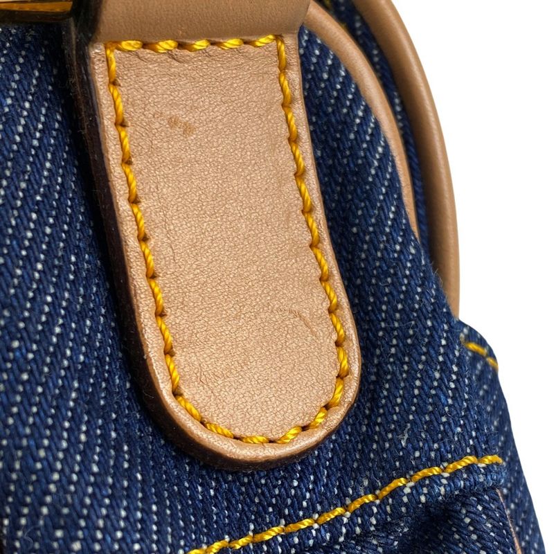 Christian Dior Saddle Bag Handbag One Shoulder Logo Shoulder Bag Denim Navy