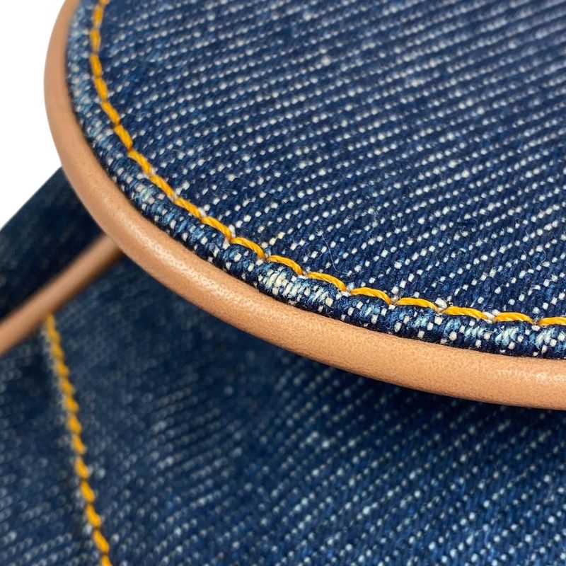 Christian Dior Saddle Bag Handbag One Shoulder Logo Shoulder Bag Denim Navy