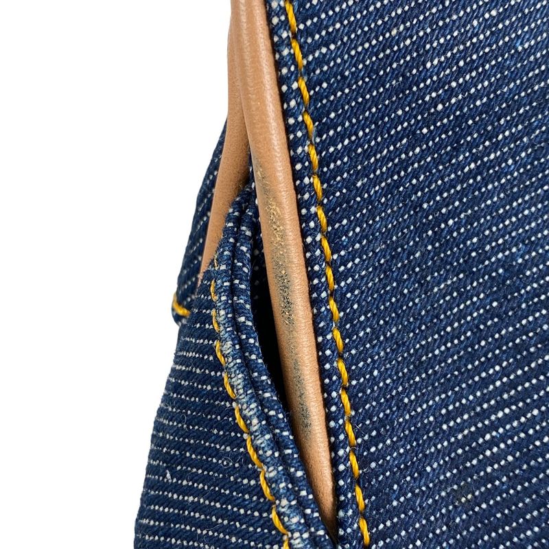 Christian Dior Saddle Bag Handbag One Shoulder Logo Shoulder Bag Denim Navy