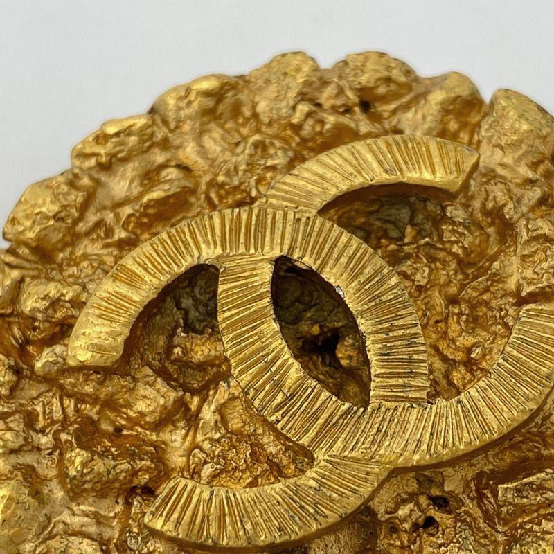 Chanel Coco Mark Round Earrings CC Earrings GP Gold Ladies