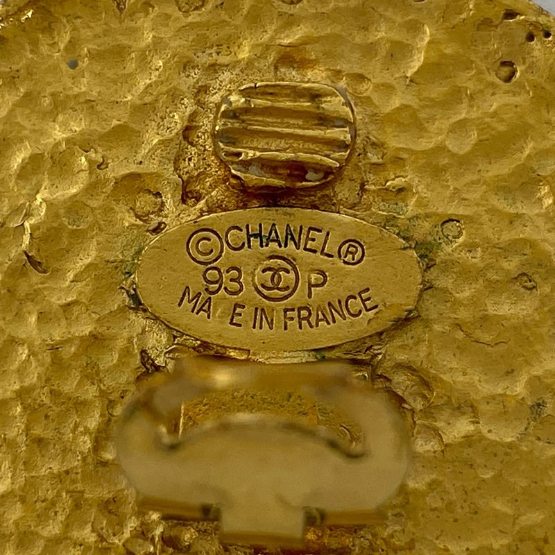 Chanel Coco Mark Round Earrings CC Earrings GP Gold Ladies