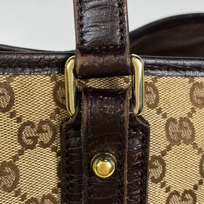 Gucci GG Pattern Tote Bag Sherry Line Web Tote Bag GG Canvas Brown 137396 Women