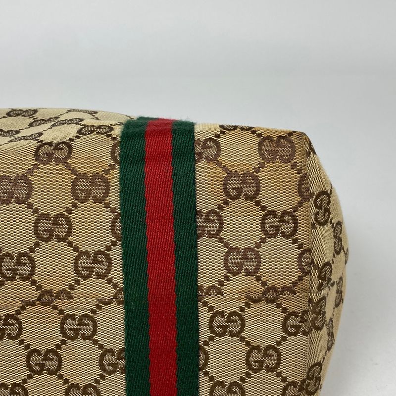 Gucci GG Pattern Tote Bag Sherry Line Web Tote Bag GG Canvas Brown 137396 Women
