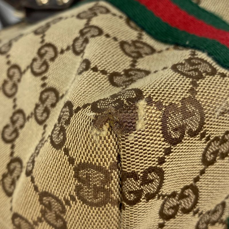 Gucci GG Pattern Tote Bag Sherry Line Web Tote Bag GG Canvas Brown 137396 Women