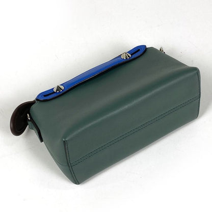 Fendi by the Way Mini Handbag 2way Shoulder Bag Handbag Leather Green Blue