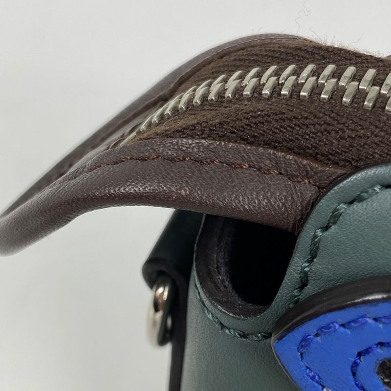 Fendi by the Way Mini Handbag 2way Shoulder Bag Handbag Leather Green Blue