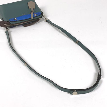 Fendi by the Way Mini Handbag 2way Shoulder Bag Handbag Leather Green Blue