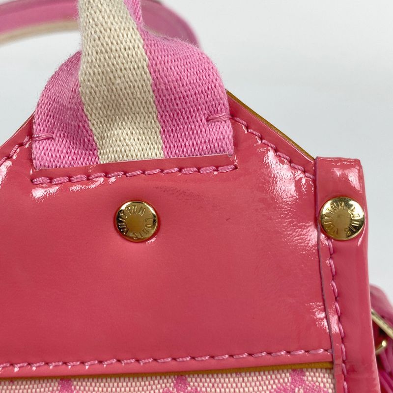 Louis Vuitton Sac Catrine Handbag Tote Straw Berry Handbag Monogram Mini Pink