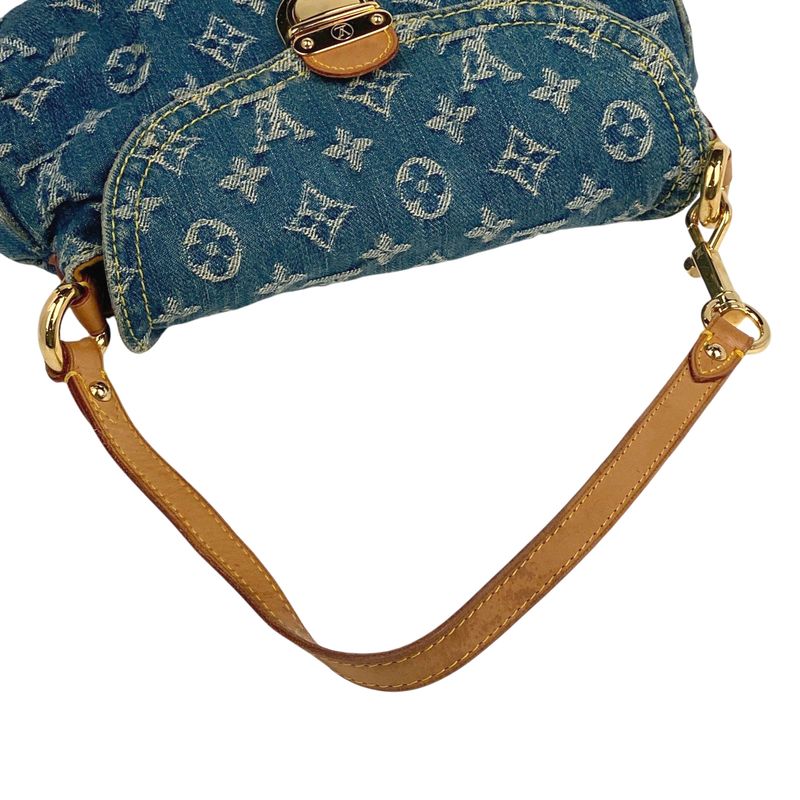 Louis Vuitton Mini Pleaty Handbag One Shoulder Bag Monogram Denim Blue M95050