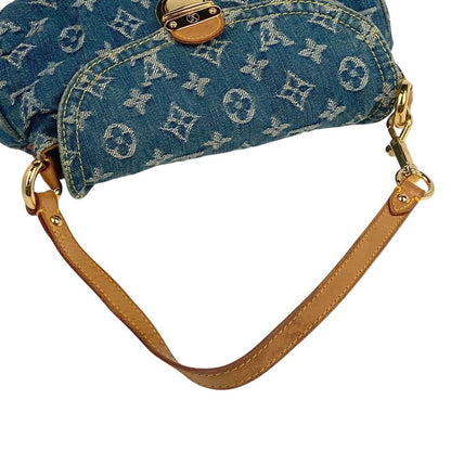 Louis Vuitton Mini Pleaty Handbag One Shoulder Bag Monogram Denim Blue M95050