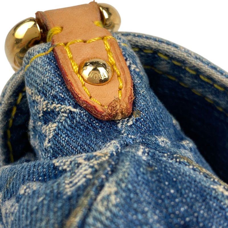 Louis Vuitton Mini Pleaty Handbag One Shoulder Bag Monogram Denim Blue M95050