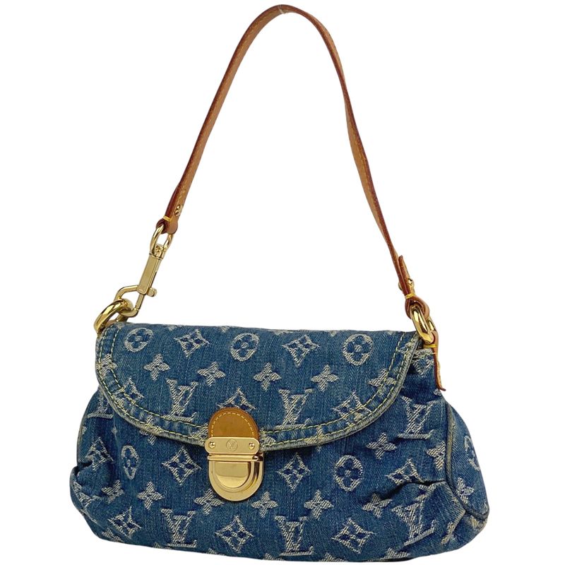 Louis Vuitton Mini Pleaty Handbag One Shoulder Bag Monogram Denim Blue M95050