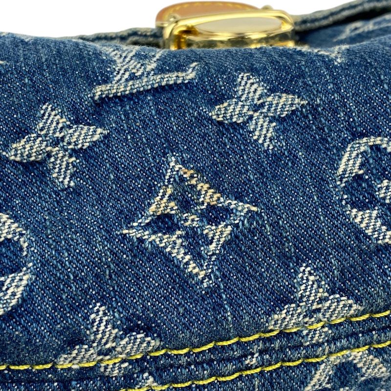 Louis Vuitton Mini Pleaty Handbag One Shoulder Bag Monogram Denim Blue M95050