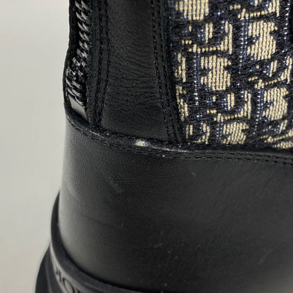 Christian Dior Trotter Pattern Short Boots Oblique Shoes Boots Leather Canvas