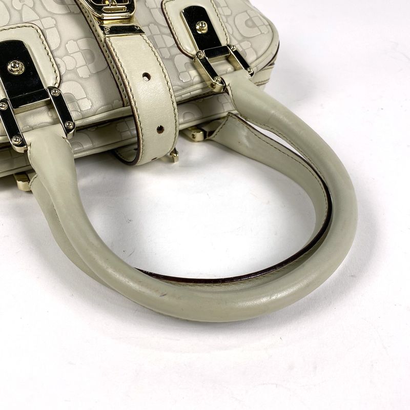 Gucci Horsebit Pattern Handbag Leather Ivory 145772 Women