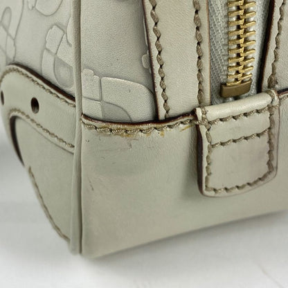 Gucci Horsebit Pattern Handbag Leather Ivory 145772 Women