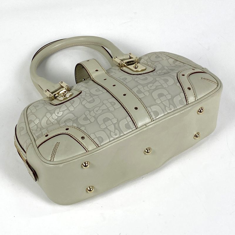 Gucci Horsebit Pattern Handbag Leather Ivory 145772 Women