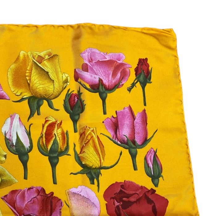 Gucci Scarf Shawl Accessory All-over Pattern Rose Silk Orange Multicolor Gucci