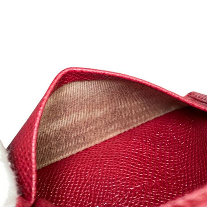 Unused Bulgari Bvlgari 6 Key Case Compact Logo Clip Leather Red Silver 33742