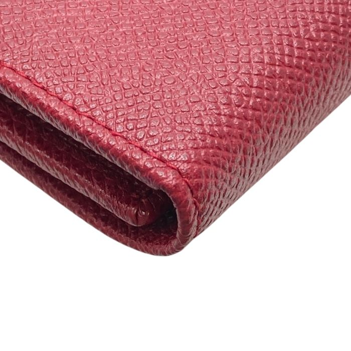 Unused Bulgari Bvlgari 6 Key Case Compact Logo Clip Leather Red Silver 33742