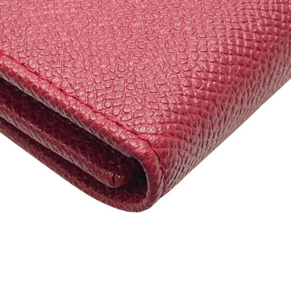 Unused Bulgari Bvlgari 6 Key Case Compact Logo Clip Leather Red Silver 33742