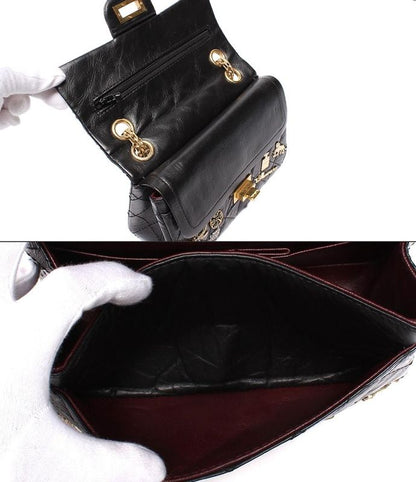 Chanel Chain Shoulder Bag Matelasse 2.55 Lucky Charm Embroidery Double Flap