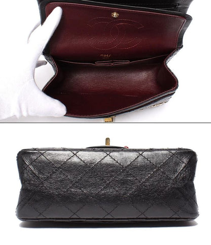 Chanel Chain Shoulder Bag Matelasse 2.55 Lucky Charm Embroidery Double Flap