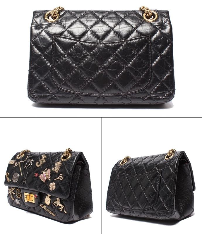 Chanel Chain Shoulder Bag Matelasse 2.55 Lucky Charm Embroidery Double Flap